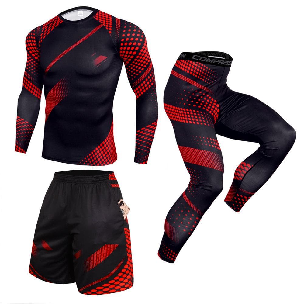 3Pcs Men's Cycling Clothes Fitness Clothes Men's Casual Sportswear Basketball Suits Size S-XXXL L