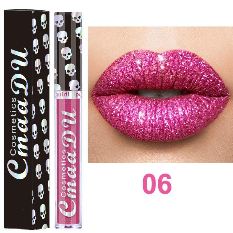 8 Color Matte Lip Gloss Sexy Skull Lipstick Set Skull Head Long Lasting Waterproof Velvet Lip Gloss Liquid Lipstick 06