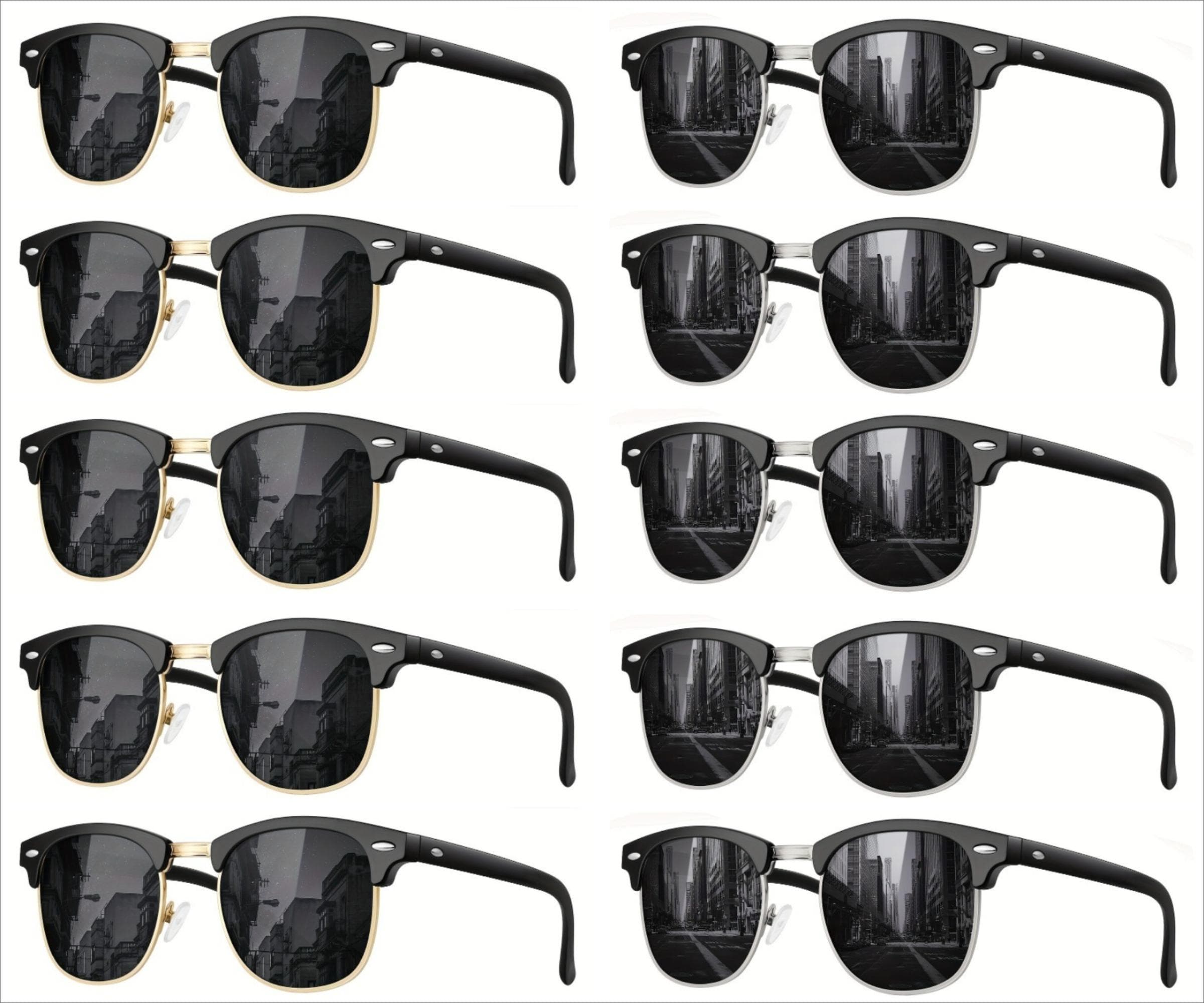 10pcs Square Sunglasses for Men Women UV Protection Cycling Driver Shades Fashion Ride