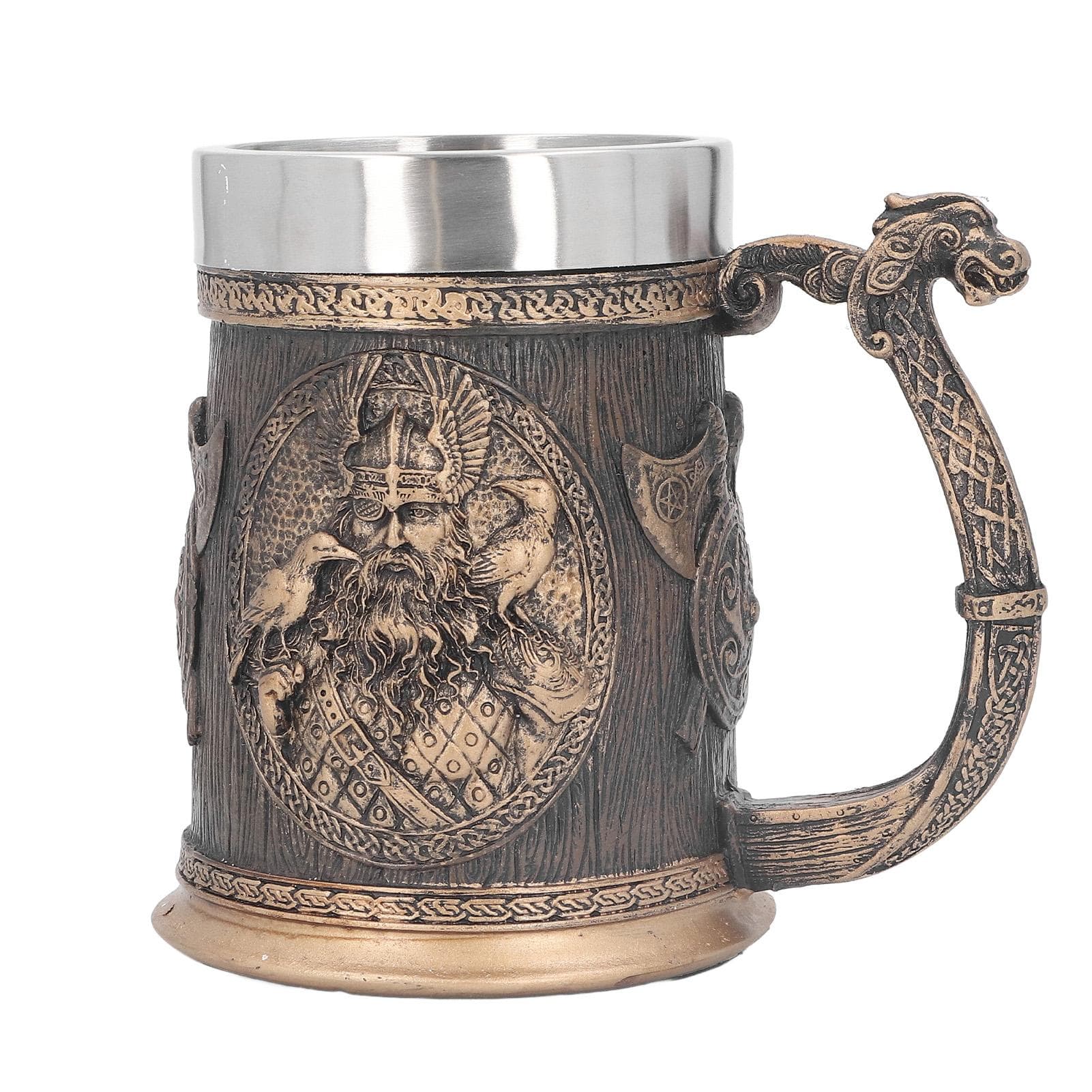 Stainless Steel Mug Innovative Pirate Retro Large Capacity Beer Cup for Beer Coffee Drink Bronze