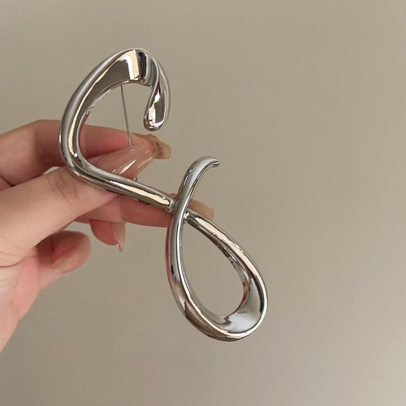 Big Statement Fashion Irregular Lucky Number Brooches For Women Personality Jewelry Brooch Pins silver