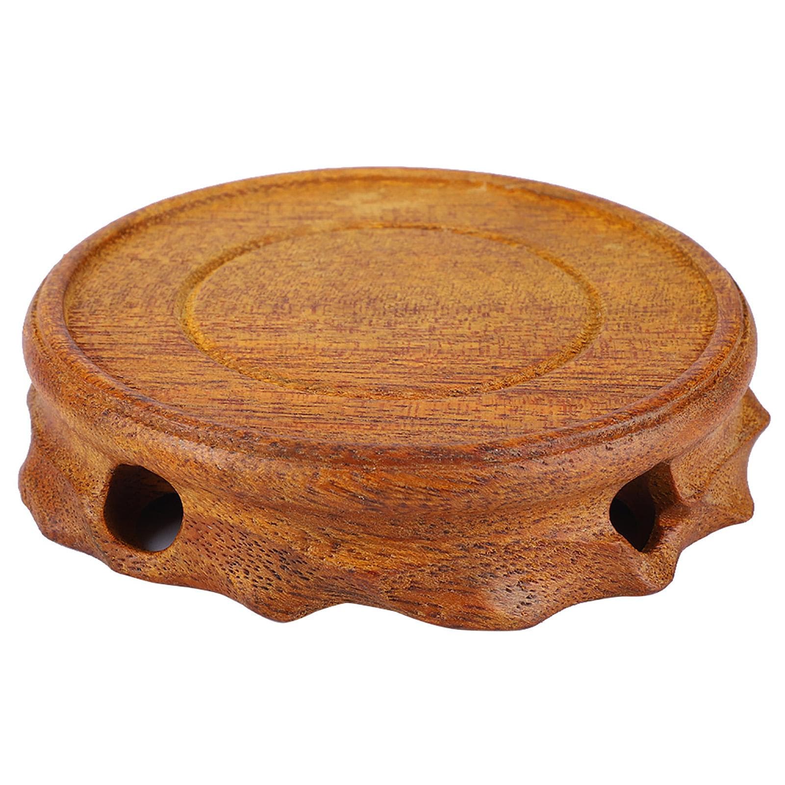 Solid Wood Center Teapot Cushion Tea Tray Teapot Base Wooden Pedestal(duckweed mulberry)