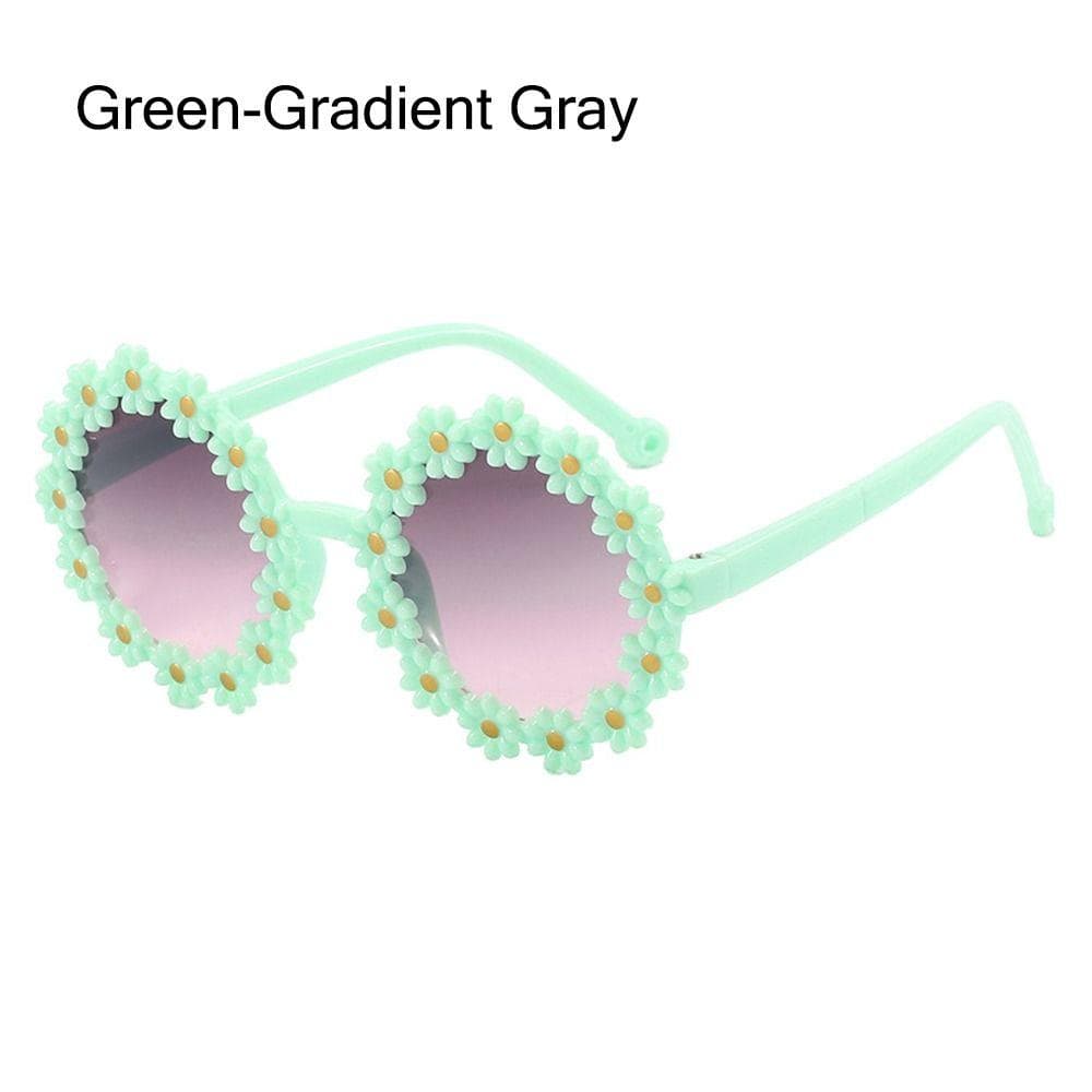 Trendy Ocean Lens Kids Flower Sunglasses UV400 Protection Round Sun Glasses for Girls Fashionable Sun Shades