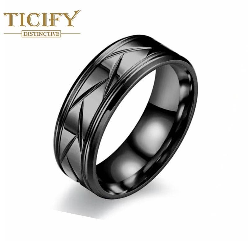 New Product Fashion Titanium Steel Frosted Men's Ring European and American Temperament Casual Business Style Ring Ring Jewelry 9 black