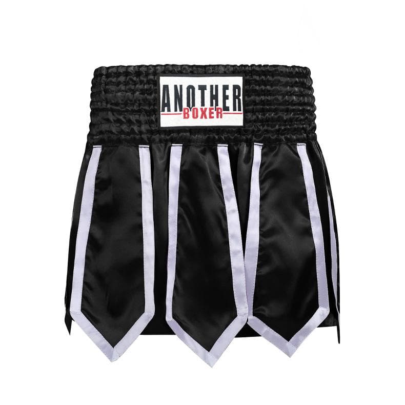 Streamer Style Boxing Training Trunks Free Fighting Sanda Half Pants Muay Thai Shorts for Men Women and Kids Arena Competition S black
