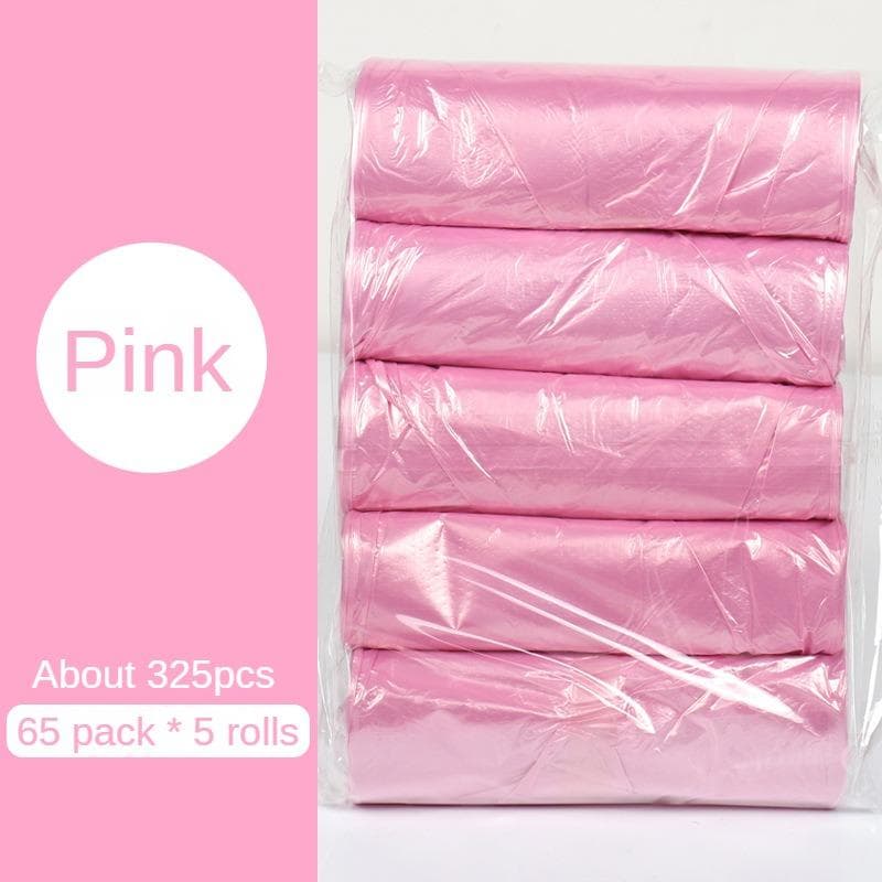 5 Rolls/pack Household Disposable Trash Pouch Small Trash Bags Kitchen Storage Garbage Bags Cleaning Waste Bag Plastic Bag pink