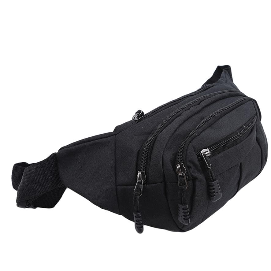 Unisex Large Capacity Wearable Sports Waist Bag black