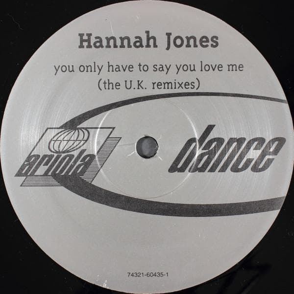 12inch Record HANNAH JONES - You Only Have To Say You Love Me (T 74321604351 Ariola Dance 1998 US Dance & Electronica Used