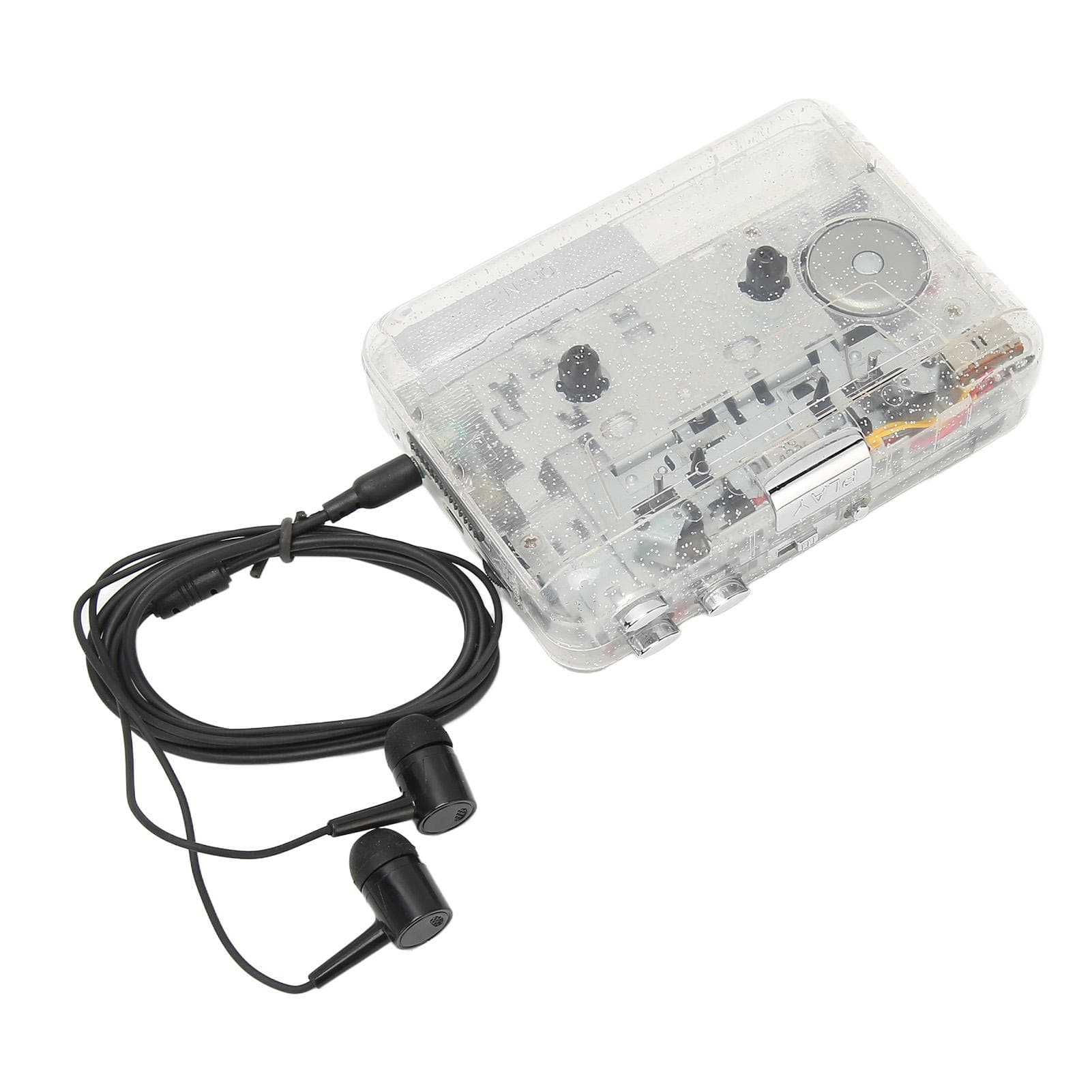 Cassette Player HiFi Noiseless Transparent Shell Portable Tape to MP3 Converter with Earphone for