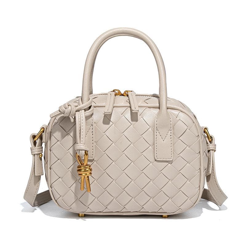 Exquisite and Versatile Bowling Pillow Bag, Casual Hand-held Women's Bag, Hand-woven Camera Bag, and Niche Single-shoulder Crossbody Bag