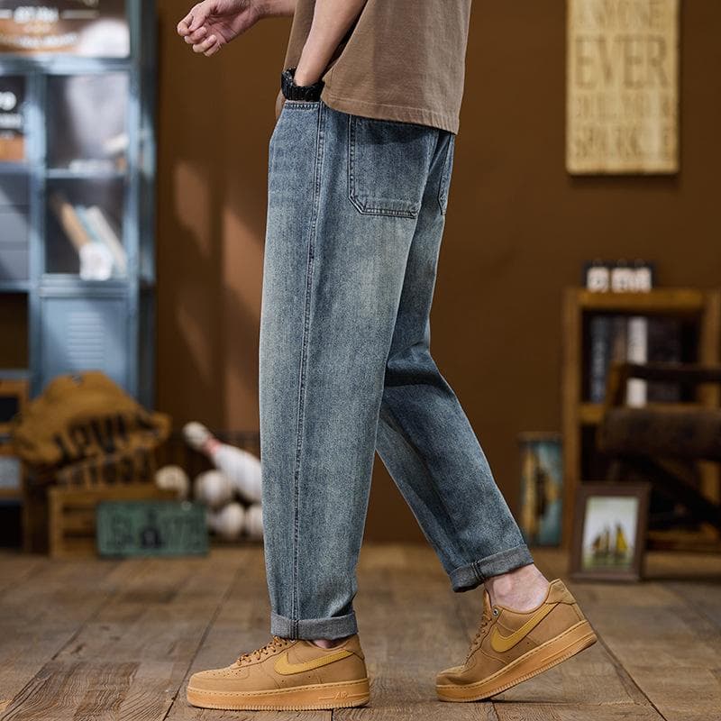 Jeans Men's Spring Straight Jeans Men's Spring Harem Pants Men's Middle High Waist Jeans Men's Spring 36