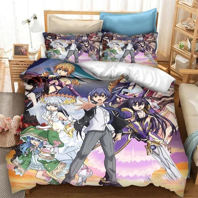 3D Printing Anime Date A Live Bedding Set Boys Girls Twin Queen Size Duvet Cover Pillowcase Bed Kids Adult Fashion Home Textiles 70x133cm 2pcs