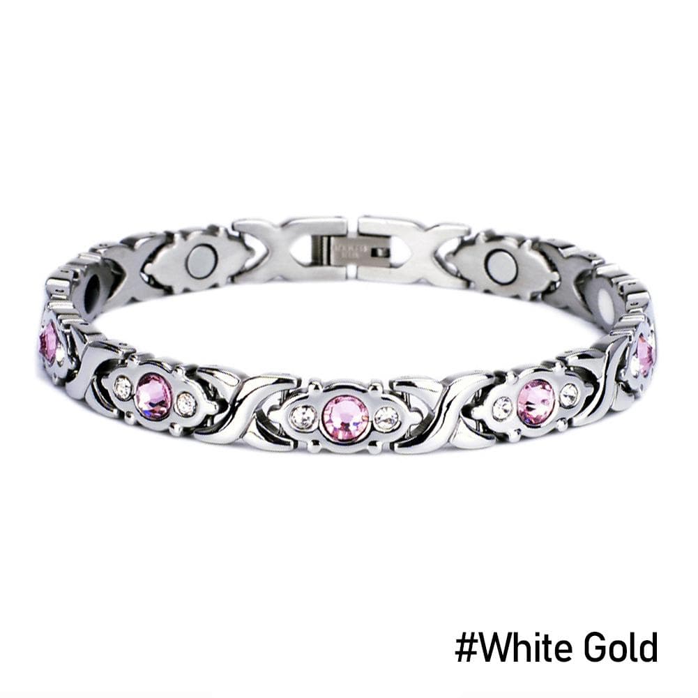 Fashion Removable Energy Magnet Bracelet Magnetic Slimming Bracelet Jewelry Women Accessories silver/pink