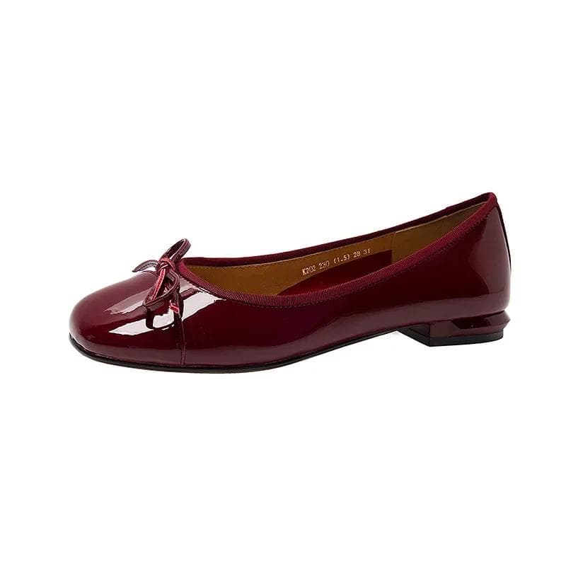 Fashion Women Retro Gentle Bowknot Flat Shoes Korean Fashion Elegant Red Square Toe Stiletto Pumps Autumn Dress Loafer Casual Shoes 39 burgundy