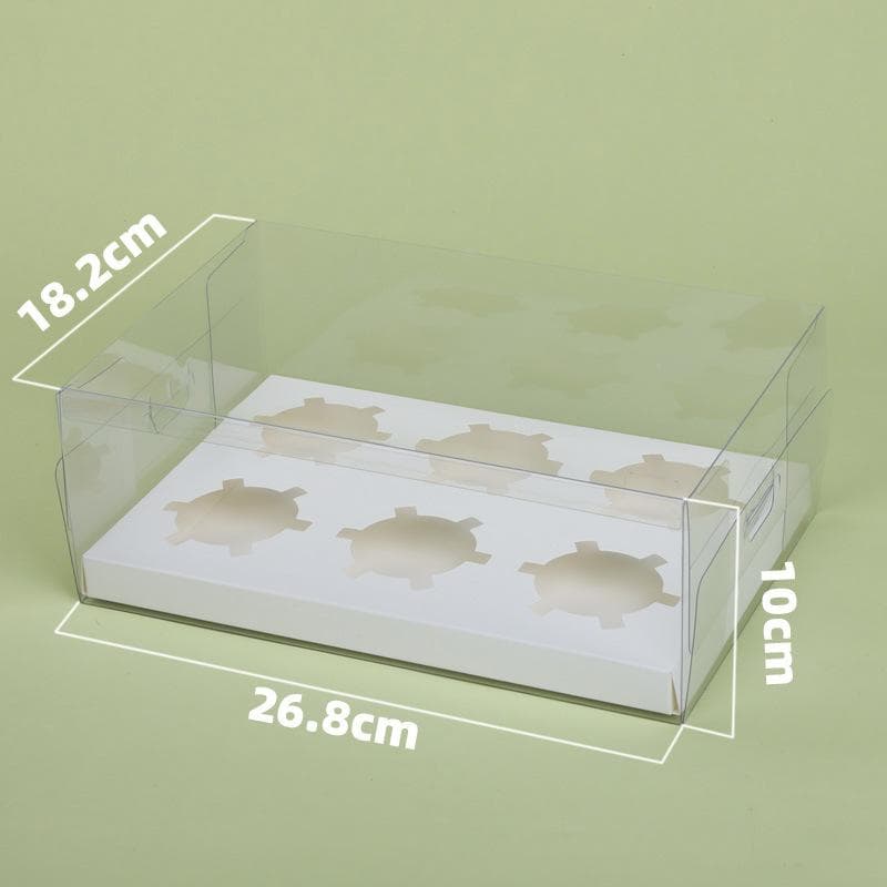 5pcs Transparent Cupcake Box 6/12 Cupcake Packaging Box Used for Dessert Display Durable Cake Container Set Suitable for Bakeries and Gift Decoration 6 grains
