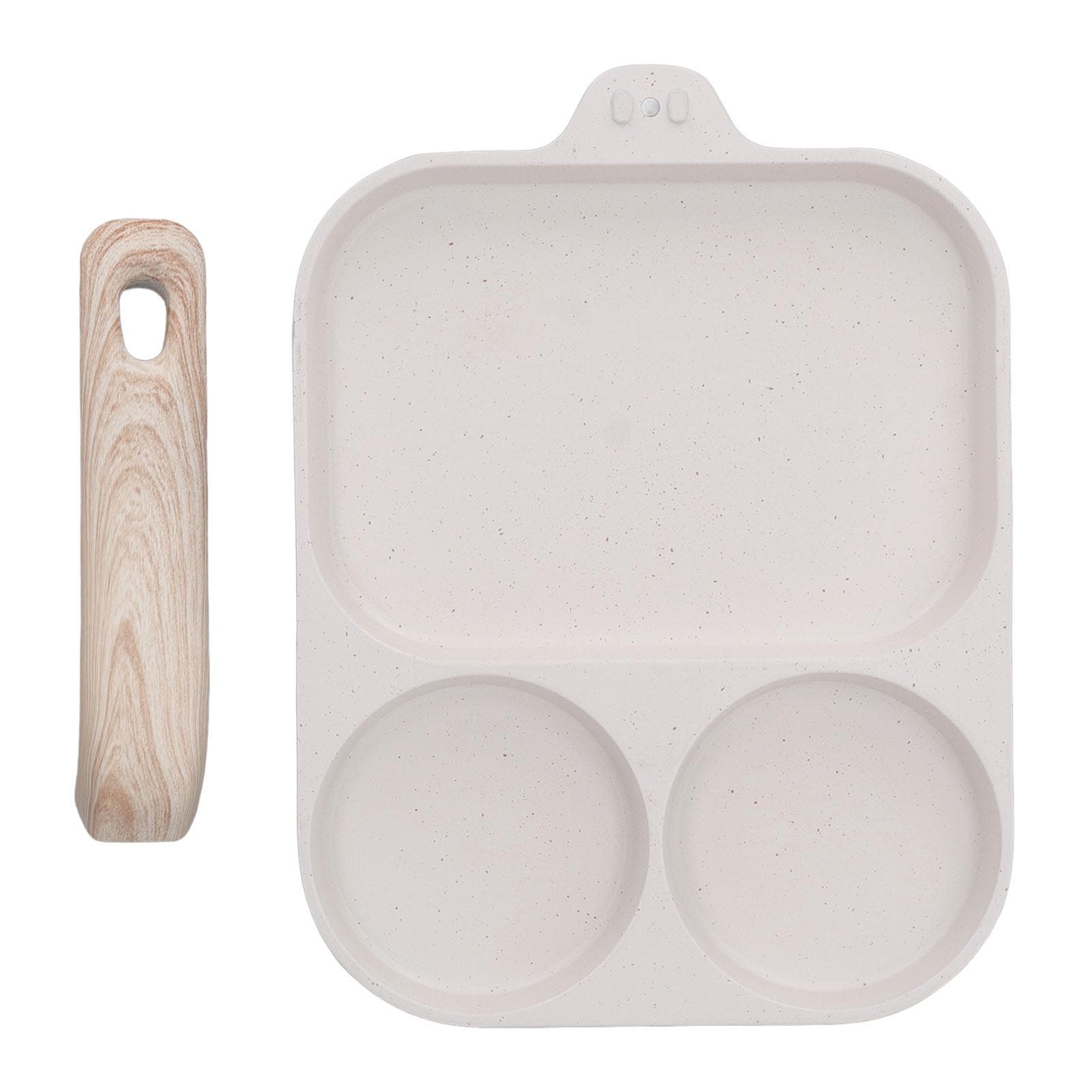 Nonstick Egg Pan Egg Frying Pan 3 Section Square Grill Pan for Breakfast Gas Stove Induction Cooker L