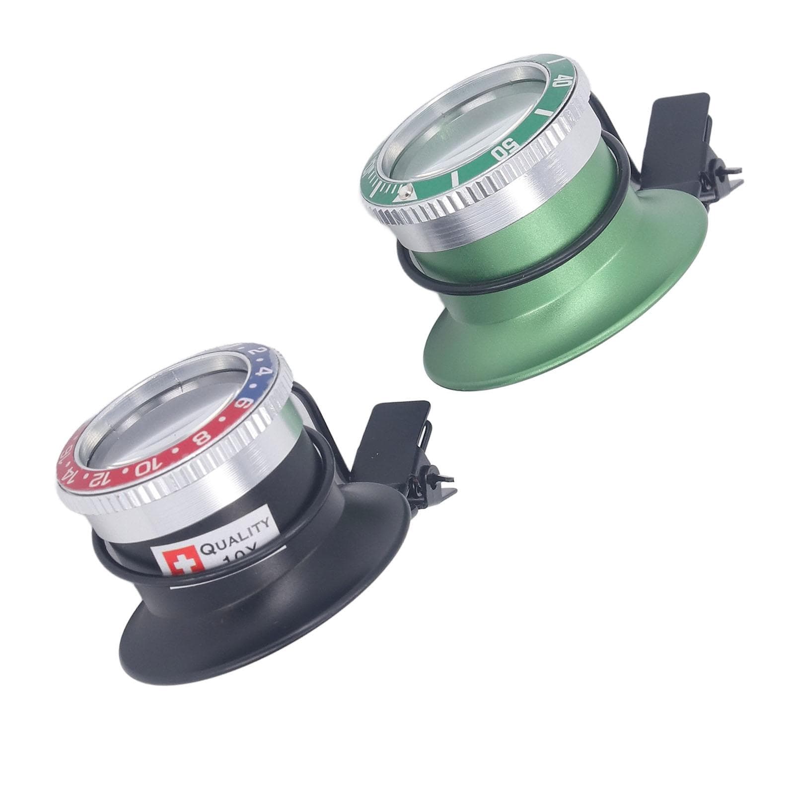 2Pcs Clip On Eyeglass Magnifier Mini Hands Free HD Magnifying Lens Tool for Watch Repair 10X