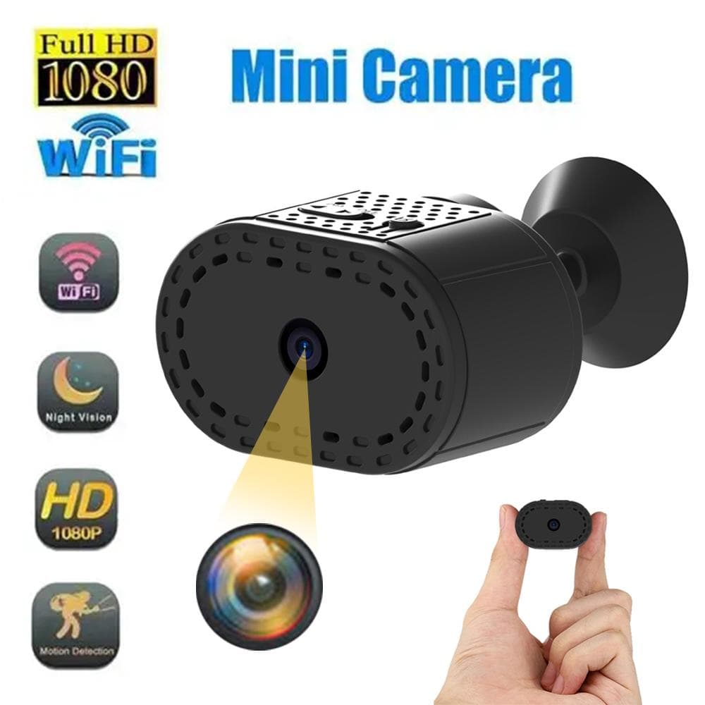 Mini WiFi Surveillance Camera, HD 1080p, With Night Vision And Motion Detection, Home And Office Security Camera black