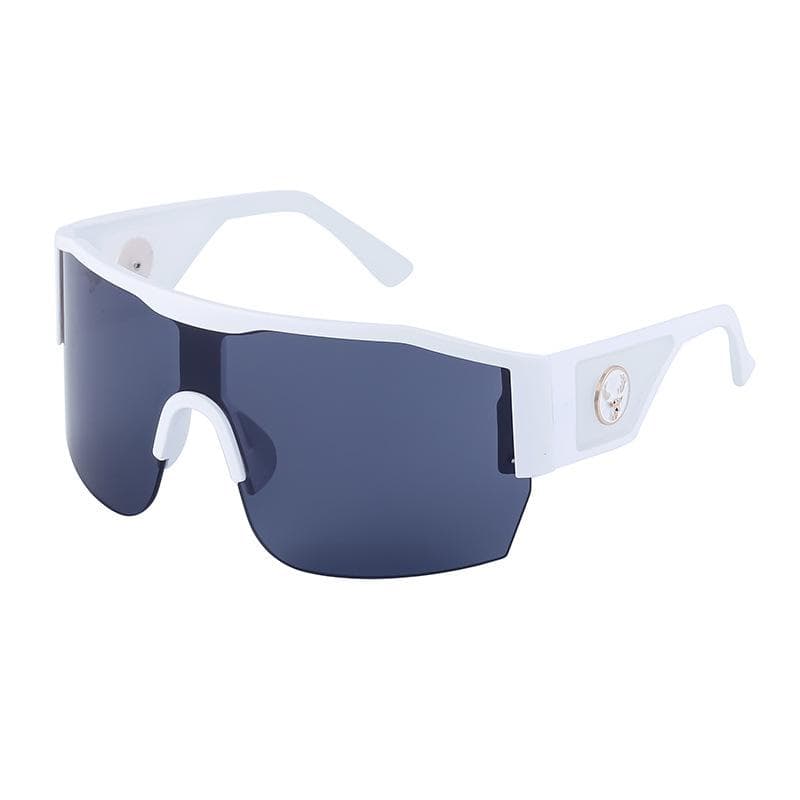 Vintage Designer Oversized Square Sunglasses Women Men Fashion Big Half Frame Shades Trendy Punk Flat Top Sun Glasses