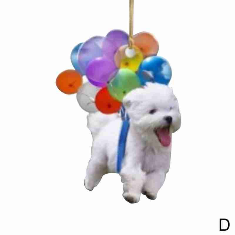 2D Funny Car Rearview Mirror Cute Pocket Pendant Hanging Puppy Colorful Dog Ornament Accessories Home Decoration