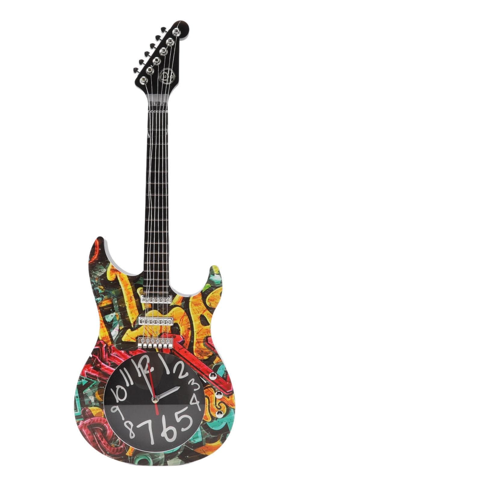 Guitar Wall Clock Simulation Time Accurate Guitar Clock Wall Decor for Home Dormitory Bedroom 5680
