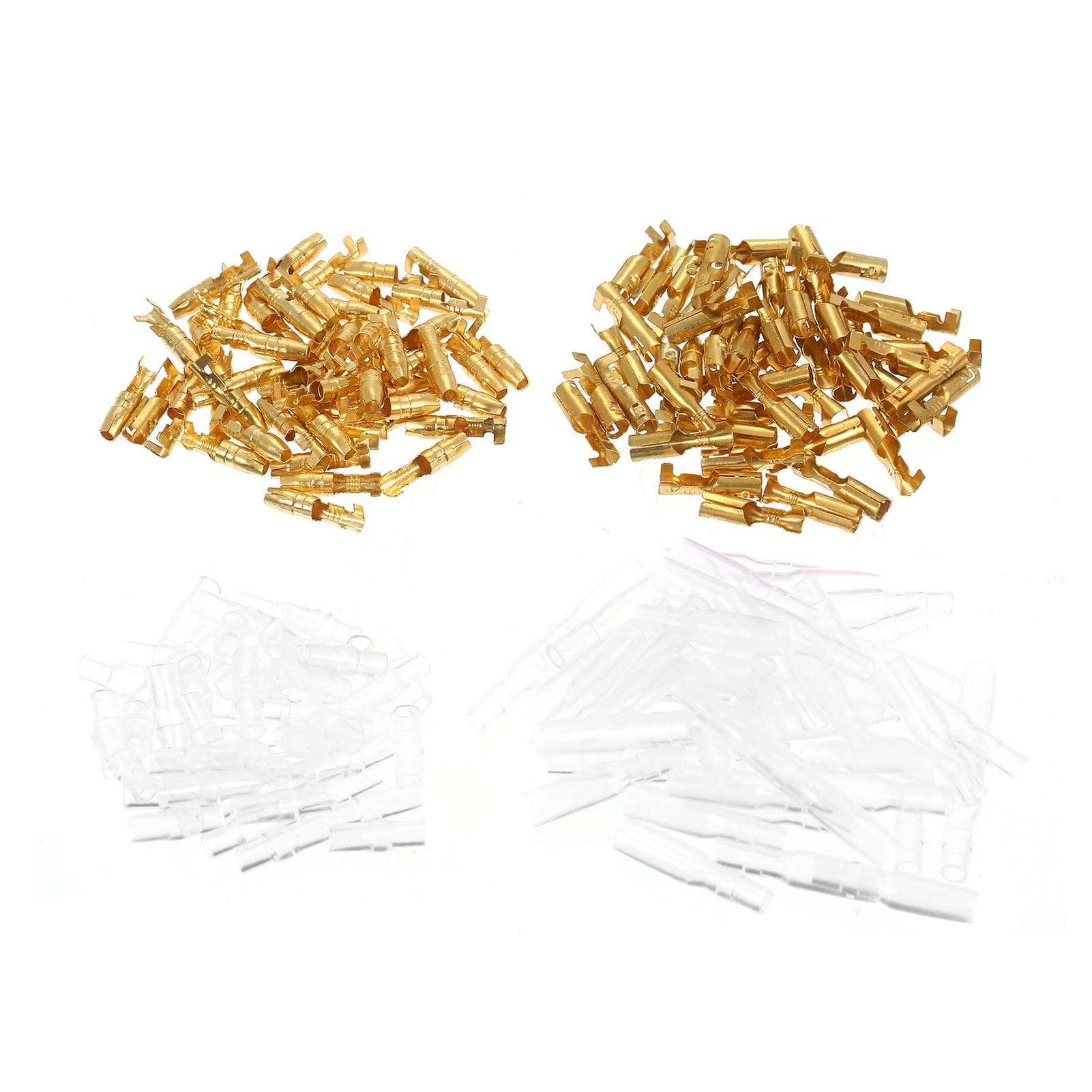 200 PCS Wire Terminal Kit Bullet Connector Set Includes 4.0 mm Brass Male and Female Bullet gold
