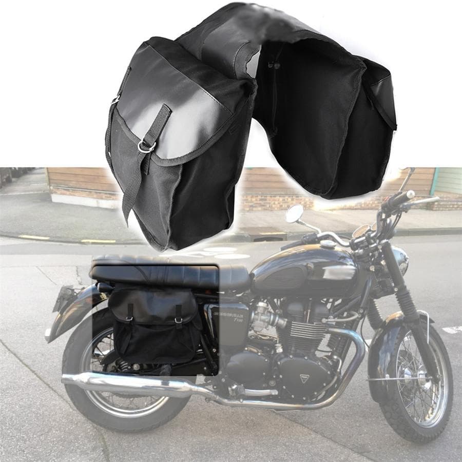 Motorcycle Saddle Bags Tail Storage Case Black Pannier For Honda Suzuki Kawasaki