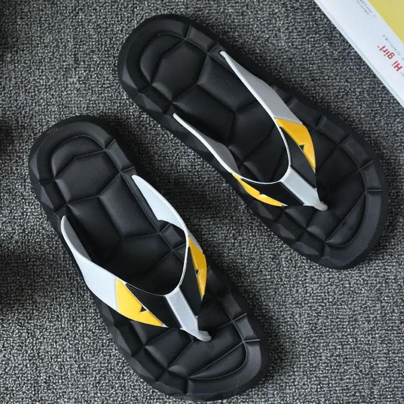 WTEMPO Men's Flip Flop Summer Mix Colors Fashion Soft Sole Anti-slip Comfortable Breathable Quick-Drying Fashion Casual Outdoor Indoor Beach Slippers 44 grey