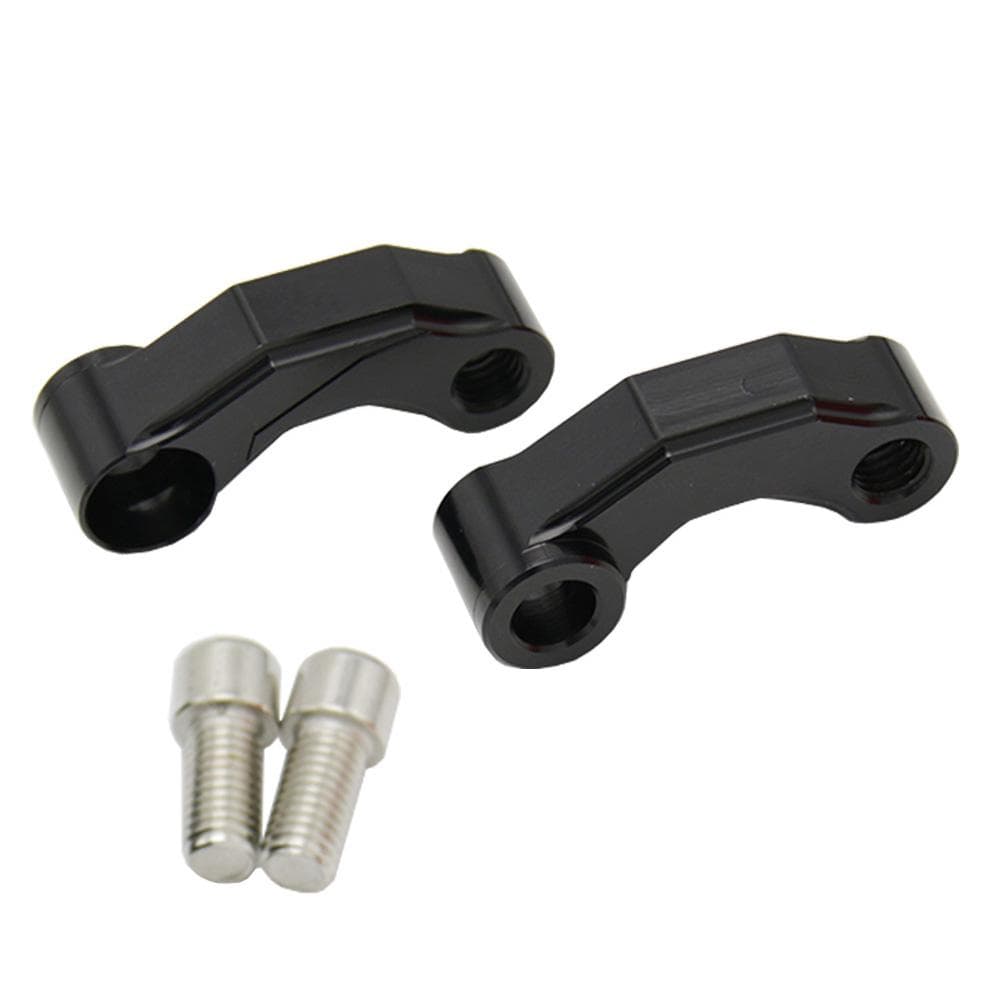 Motorcycle Mirror Riser Extender Adaptor Handlebar Mount Mirror Riser Extenders Spacers Extension black