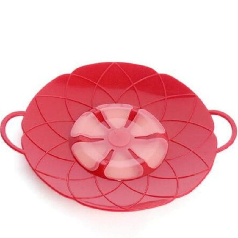 Silicone Lid Spill Stopper Cover For Pot Pan Kitchen Accessories Cooking Tools Flower Cookware Home Kitchen Accessories Gadgets red