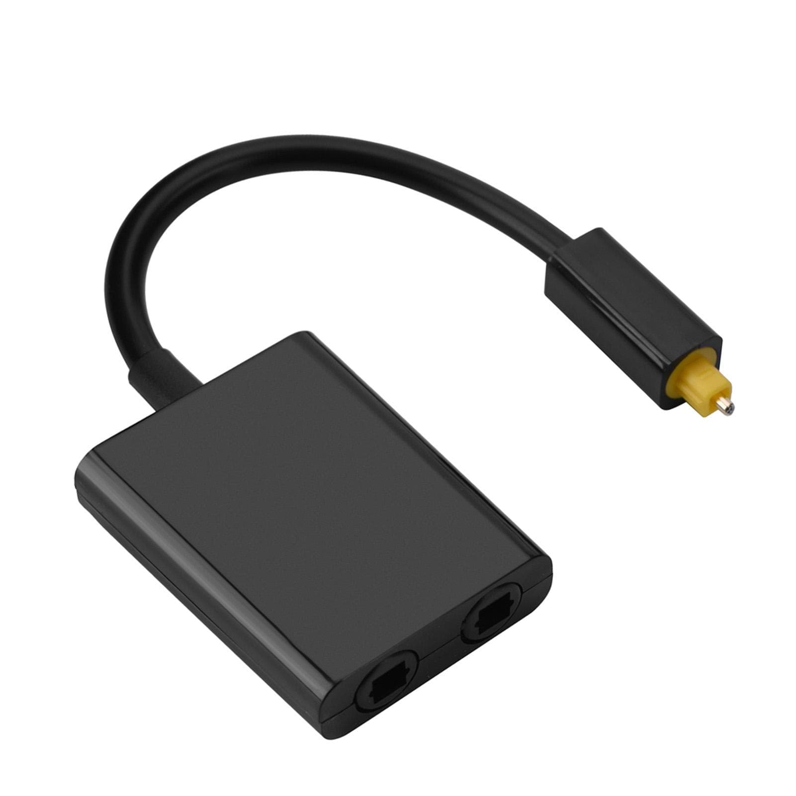 Dual Port Toslink Digital Optical Audio Splitter Adapter Audio Cable 1 in 2 Out Black