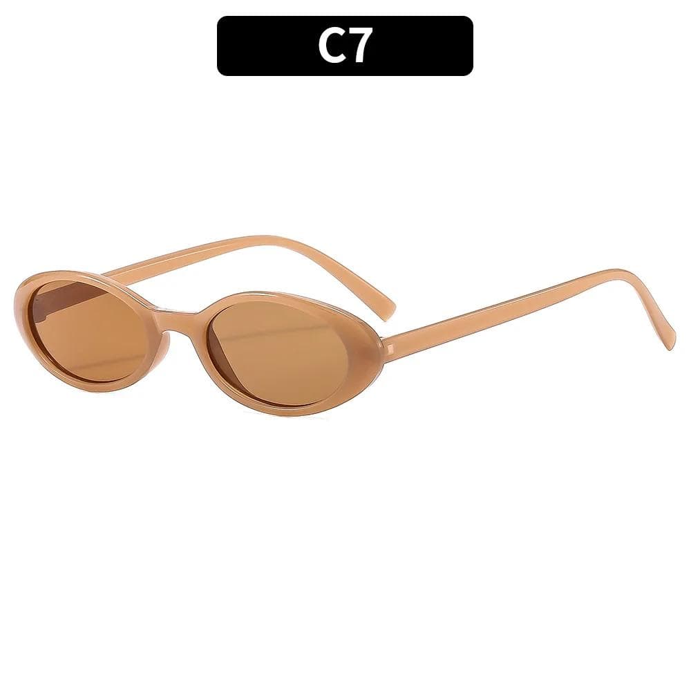 Sexy Small Oval Women Sunglasses Retro Colorful Shade Fashion Leopard Brown Sun Glasses Female Eyewear