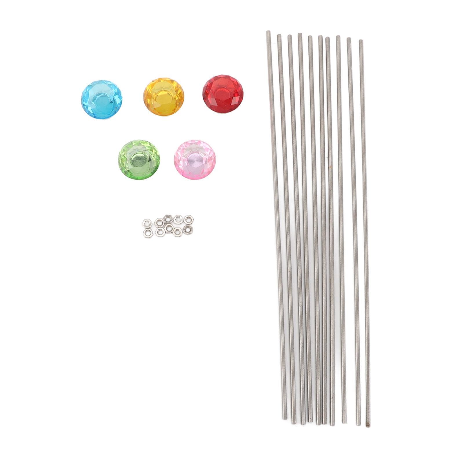 Beaded Garden Stakes Wands Kit Professional Stainless Steel Stakes with Crystal Toppers for Outdoor