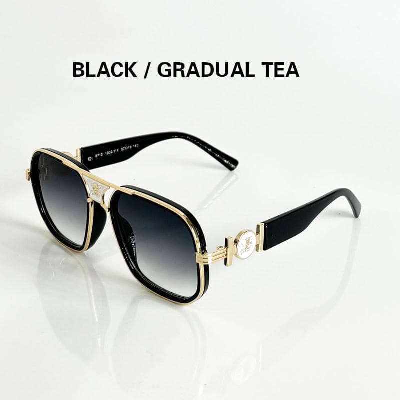 Medusa Sunglasses With Head Decoration For Men And Women, Classic Metal Sunglasses With Middle Beam, Uv Protection
