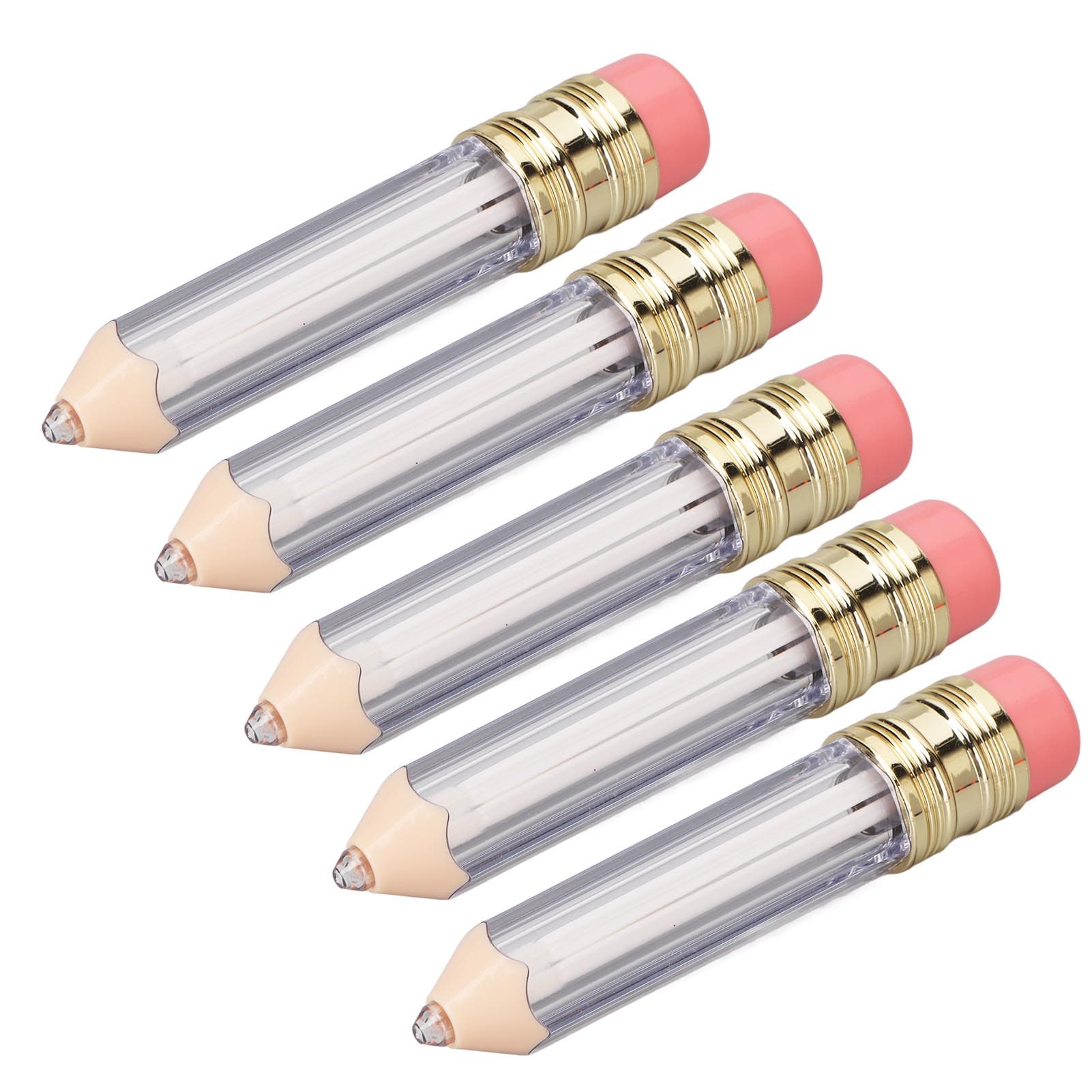 5pcs 5ml Pencil Shaped Empty Lip Gloss Tube Container DIY Refillable Lip Oil Bottles for Women