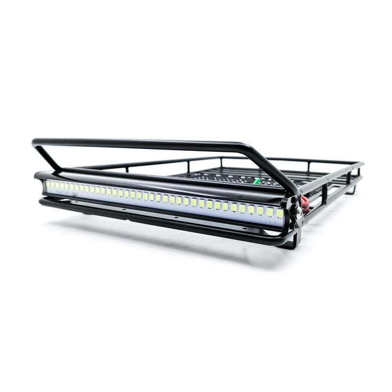 110 simulation climbing car modified metal luggage rack with lights Wrangler D90 Axial SCX10
