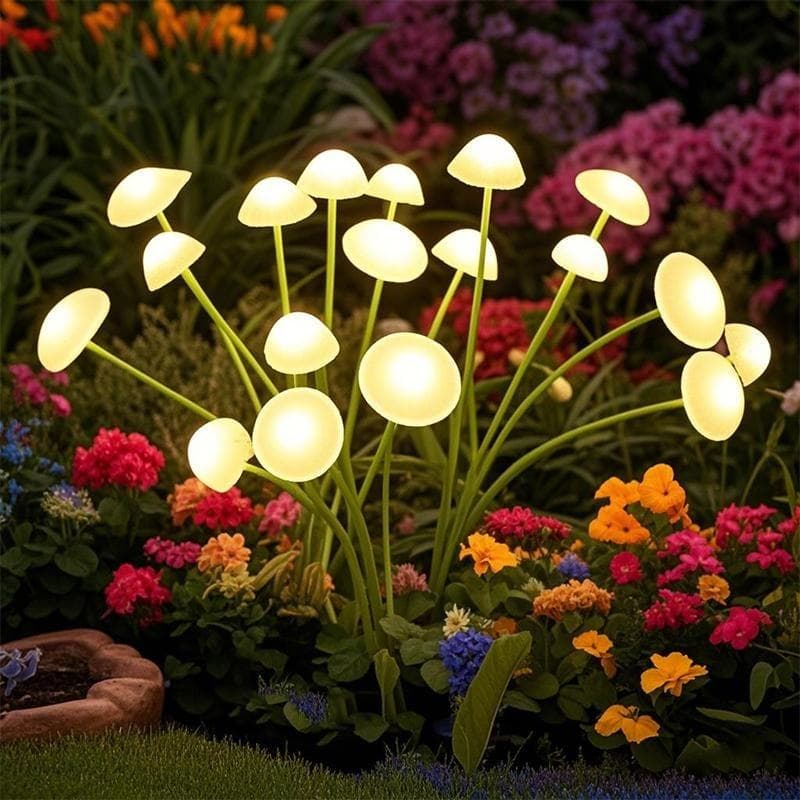Solar LED Jellyfish Sway Lights Garden Decor Waterproof Outdoor Solar Pathway Light For Patio Balcony Yard Flowerbed Warm-8Led-1PC
