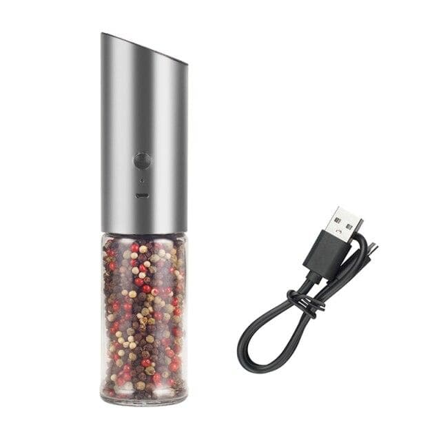 Electric Salt and Pepper Grinder USB Rechargeable Pepper Mill Adjustable Coarseness Automatic Spice Milling Machine Kitchen Tool