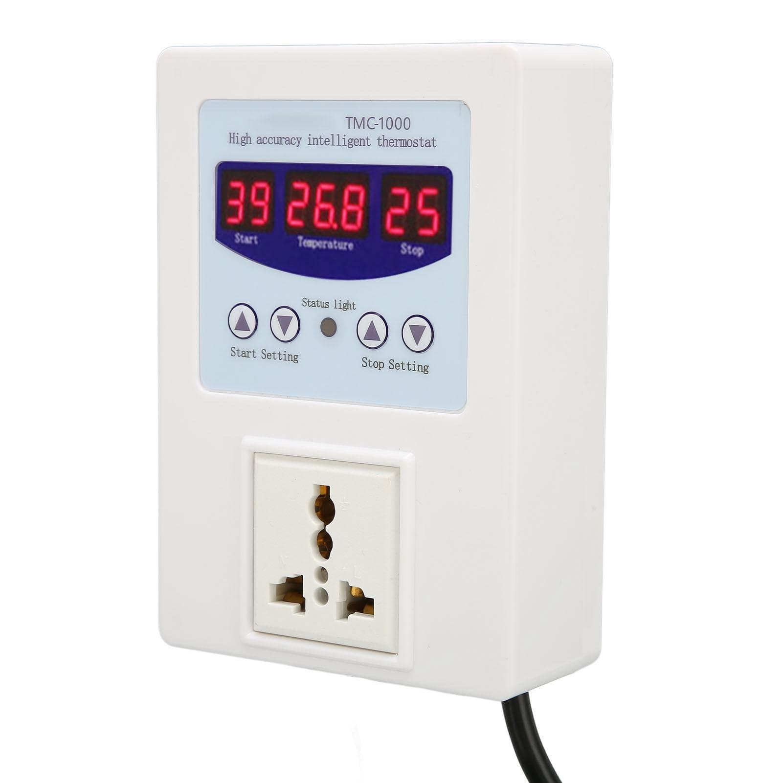 Digital LED Temperature Controller Waterproof Plug and Play Heating Cooling Thermostat for Breeding EU Plug