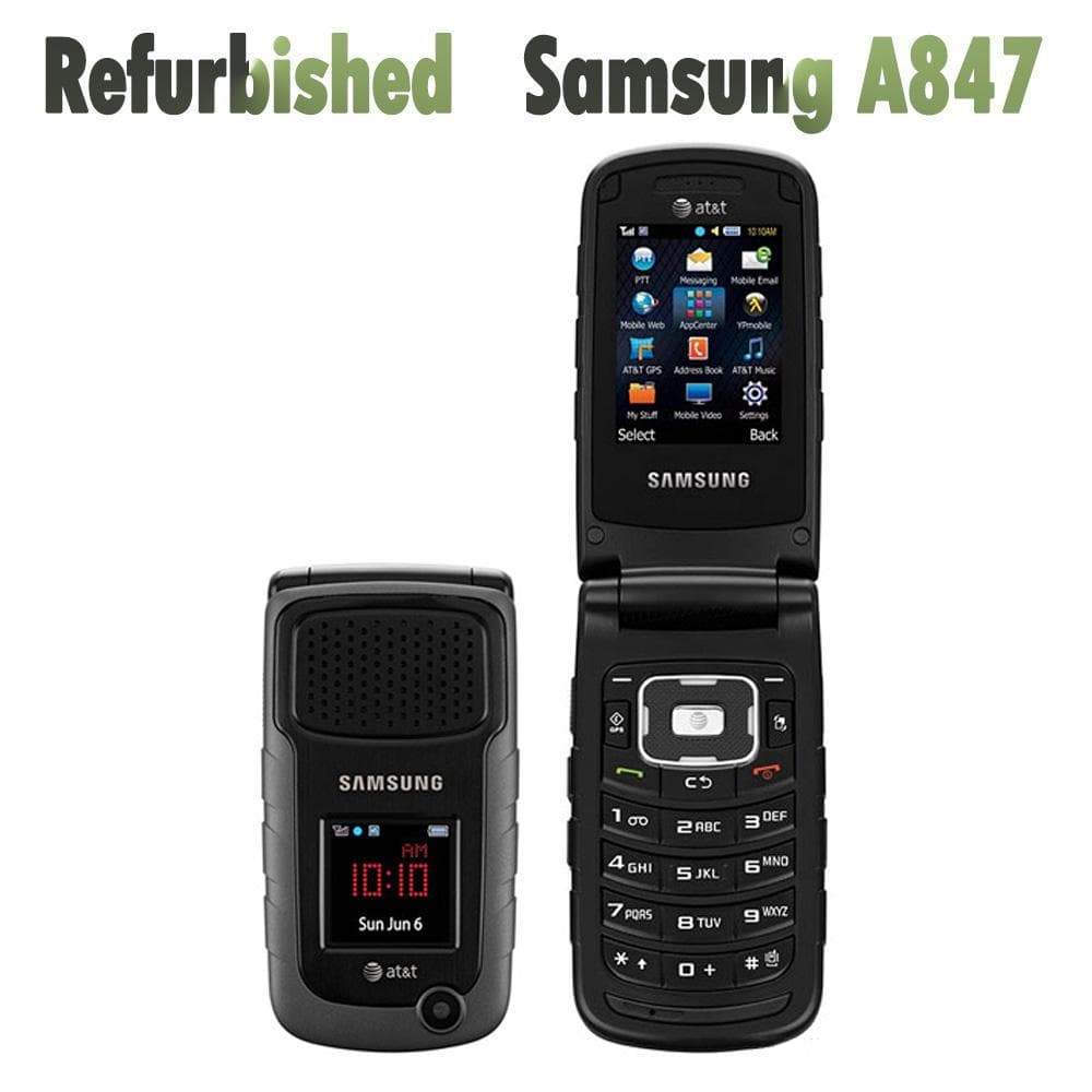 Refurbished Samsung A847 Rugby II 2G 3G 1300mAh Cellphone Only English Spanish French With 1 SIM Simple Set black