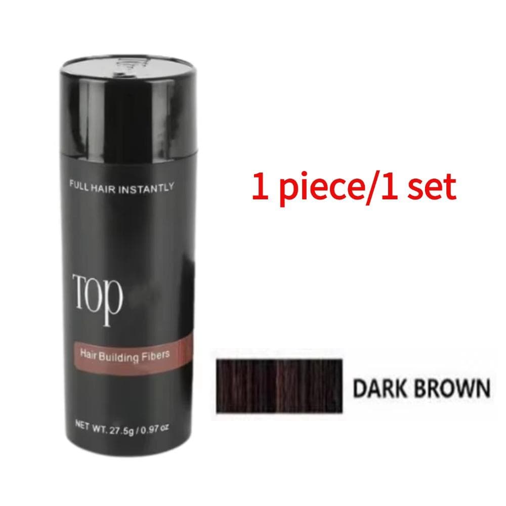25g Hair Keratin Fibers Powder Hair Loss Treatment 3 Colors Hair Building Fibers Thickening Unisex Portable Hair Loss Fiber Sprinkler Nozzle dark brown
