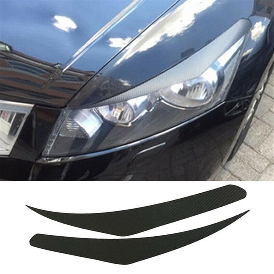 2x Headlight Lamp Eyebrow Trim Sticker Carbon Fiber Look For 08-12 Honda Accord