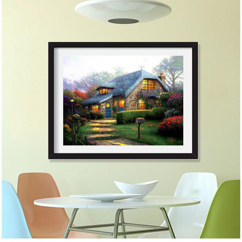 5D Diamond Painting Full Round Scenery Dream House 5d Diamond Painting Diamond Embroidery Rhinestone 20X30CM