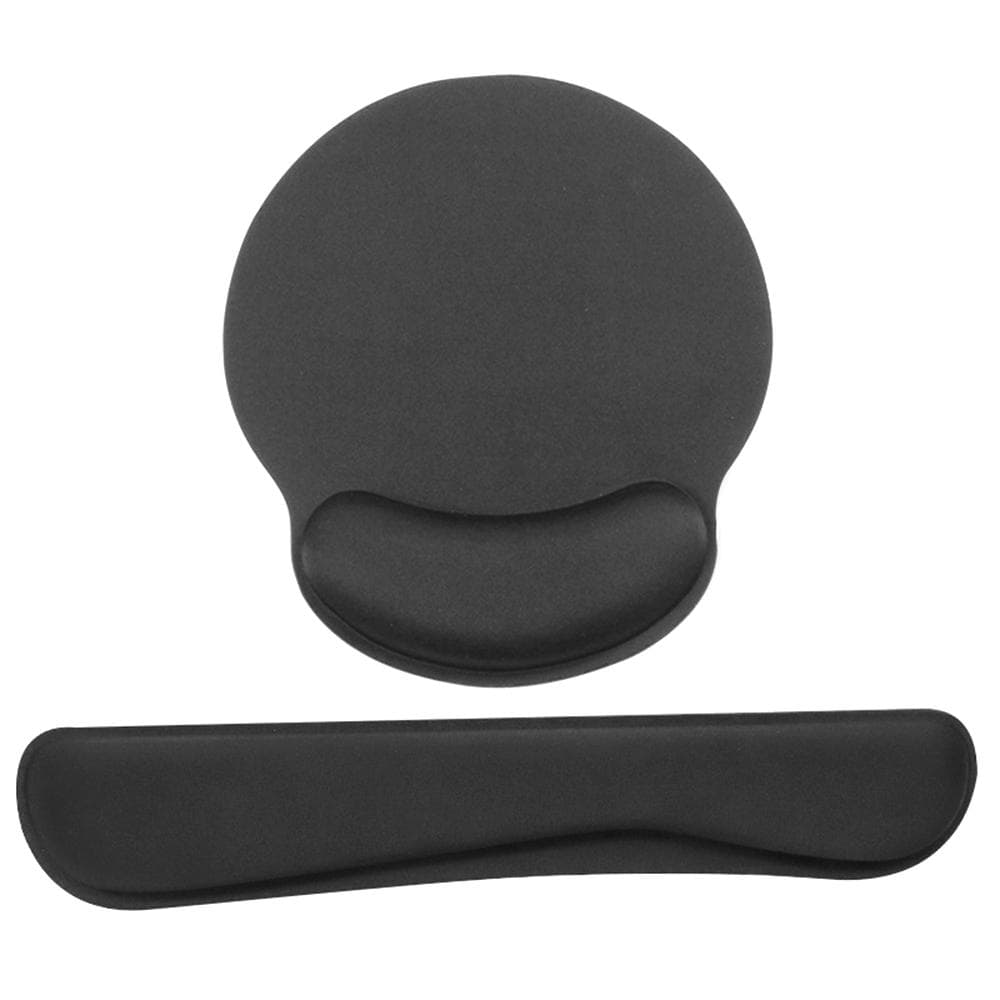 Memory Foam Keyboard Wrist Rest Mouse Pad Set Keyboard Mouse Wrist Pads with Lycra Fabric Anti-slip black