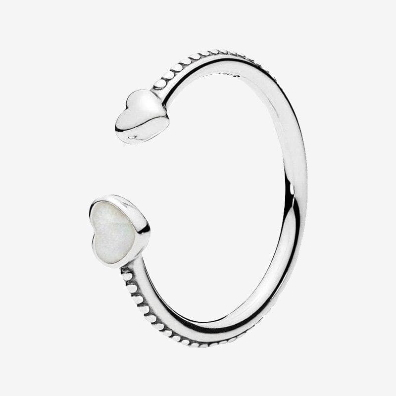 925 Sterling Silver Pan Ring New Open Heart Ring For Women Wedding Party Gift Fashion Jewelry 8