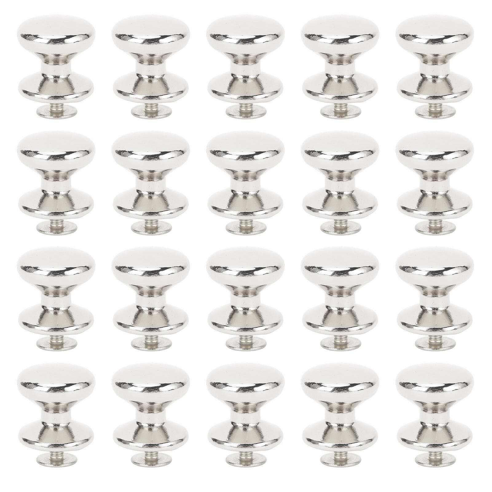 20 Sets Rivet and Screw 15mm Round Head Button Rivets 6mm Crossed Iron Screws for Drawer Handle silver