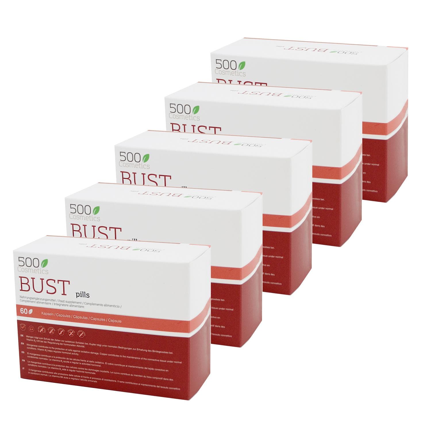 500COSMETICS BUST PILLS, capsules to firm and increase breasts Unique white/brown