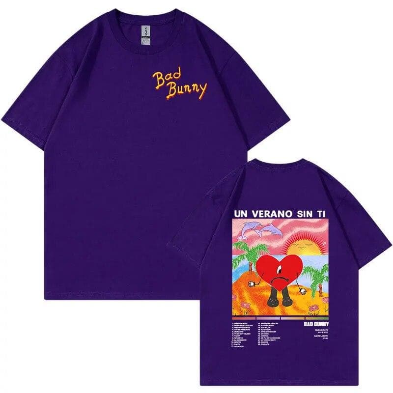 Bad Bunny Un Verano Sin Ti Graphics Print T-shirt Unisex Clothes Fashion Hip Hop Short Sleeve Oversized T-shirts Unisex Streetwear 3XL