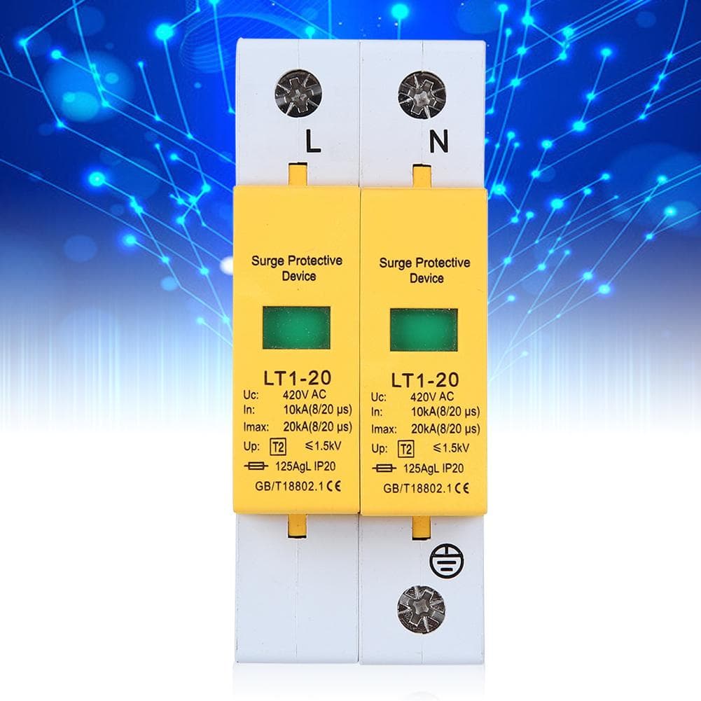 Surge Protection Device Yellow Module 2P LT120 20ka AntiThunder Modular Appliances