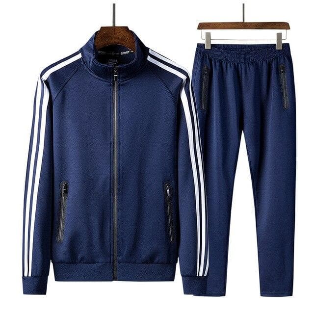 Men Sportswear Men Tracksuits Plus Size 8xl Two -Piece Set XXXXL navy blue